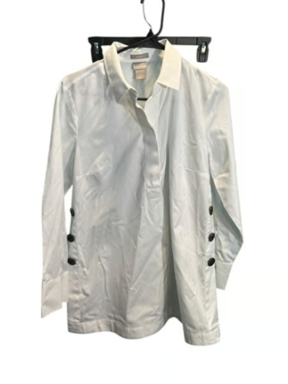 Chico’s No-Iron Button-Front Tunic Blouse – Size 0
